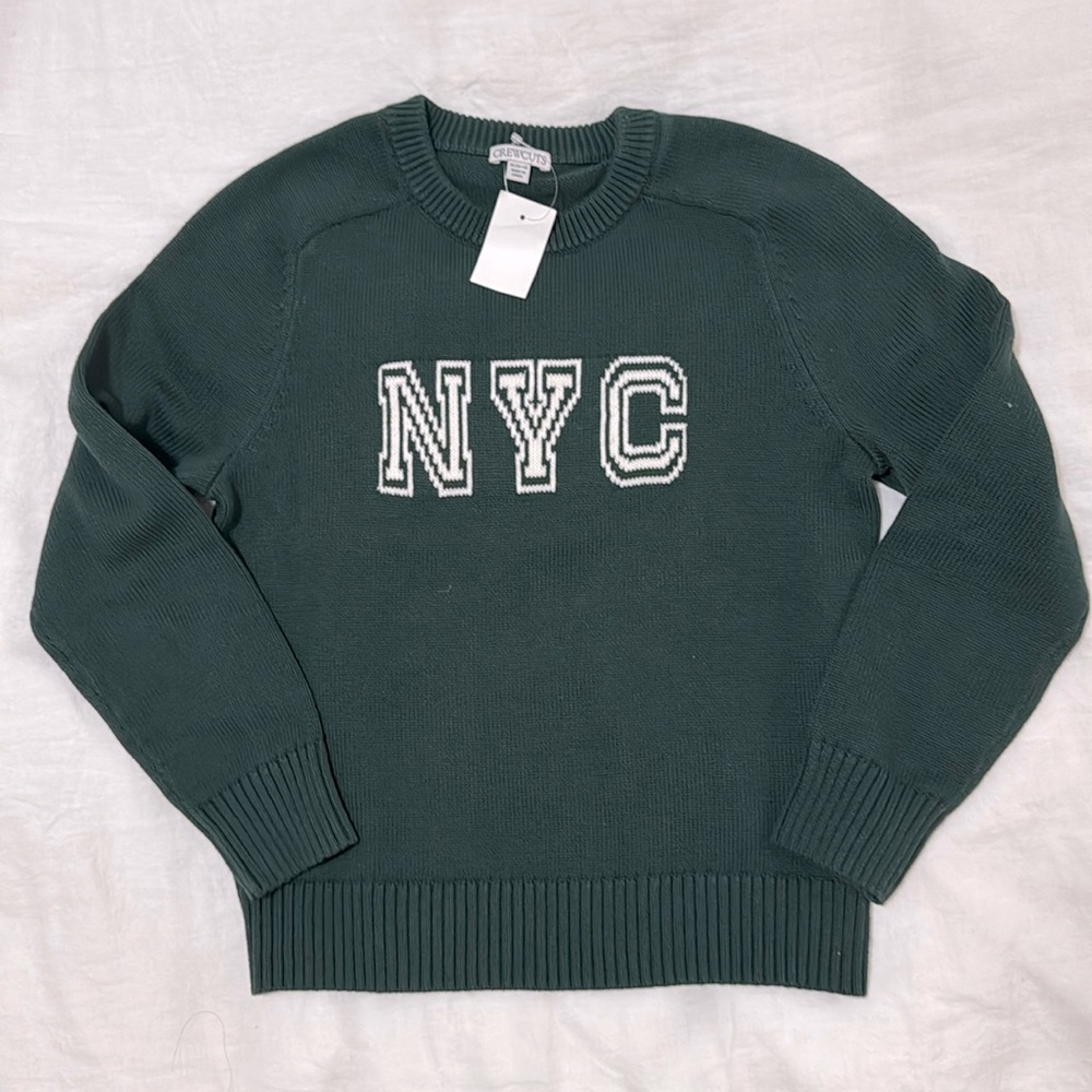 J Crew Crewcuts cotton intarsia NYC sweater